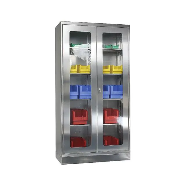 Edelstahl-Vitrinenschrank